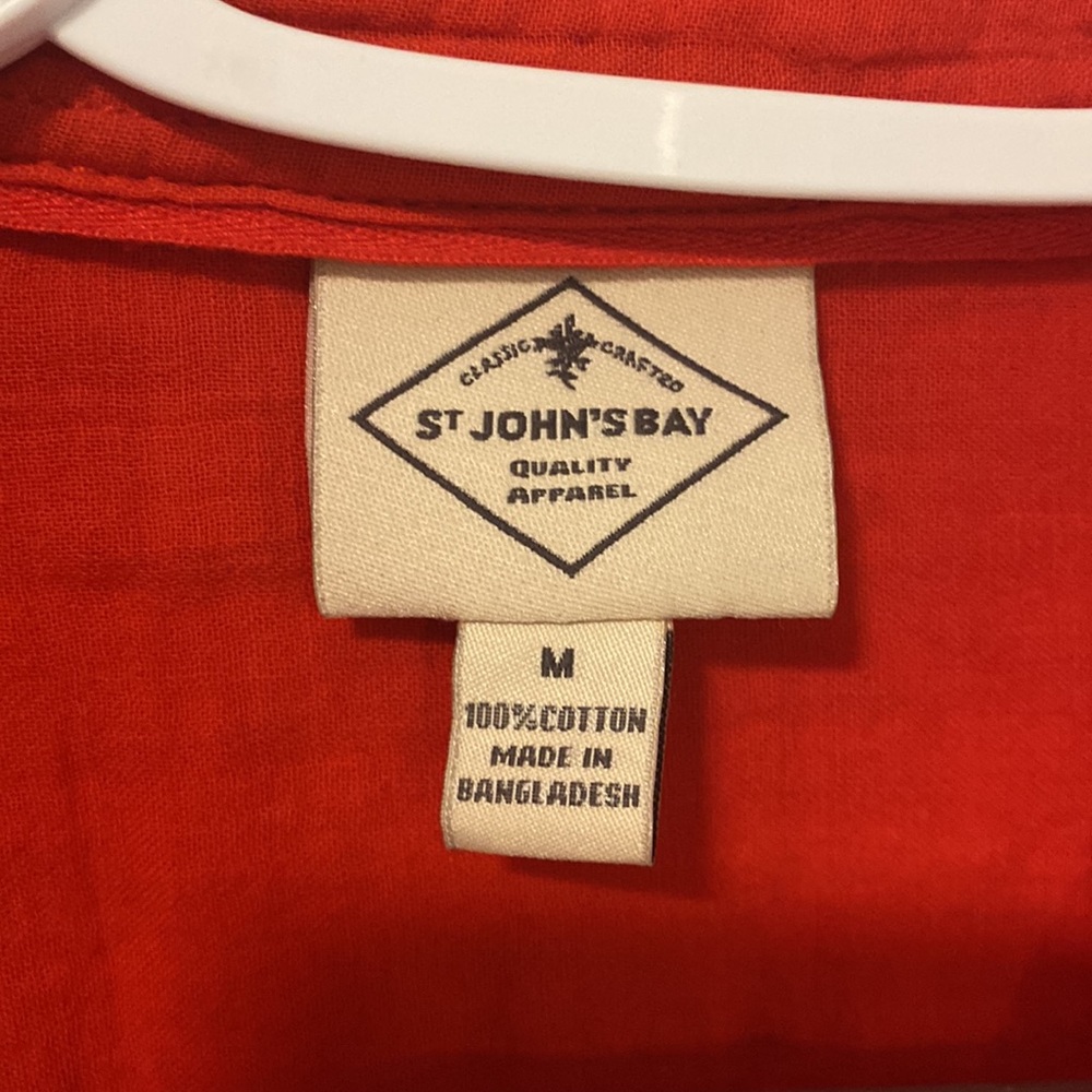 New Long-Sleeve Button-Up Red Blouse - Picture 2 of 14